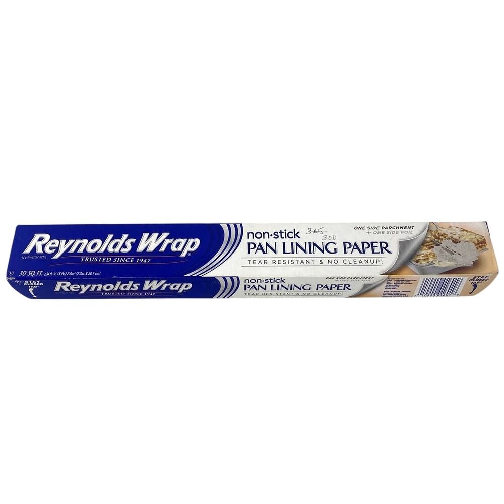 Reynolds Wrap Non-Stick Pan Lining Paper One Side Parchment Foil 90 Percent READ